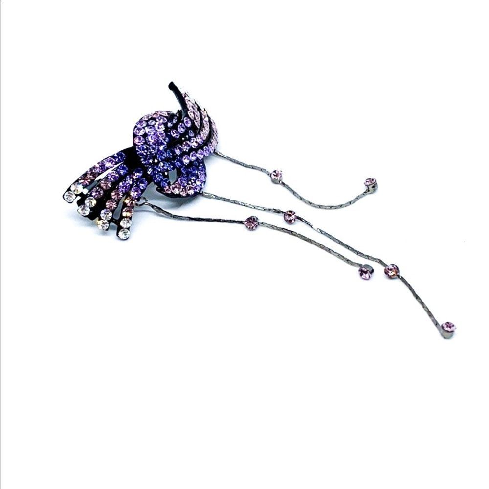 Lavender Rhinestone Hair Clip - Picture 1 of 7